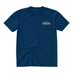 Blue t-shirt with Ingram Distillery logo on the chest