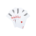 Playing cards with 'Uncharted' branding on a white background